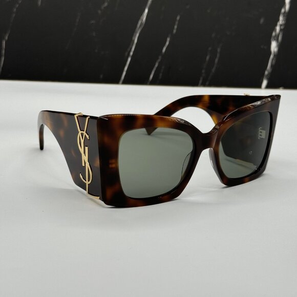 NEW SL M119 BLAZE 002 SAINT LAURENT BLAZE HAVANA OVERSIZED SUNGLASSES SL M119 - Picture 2 of 12